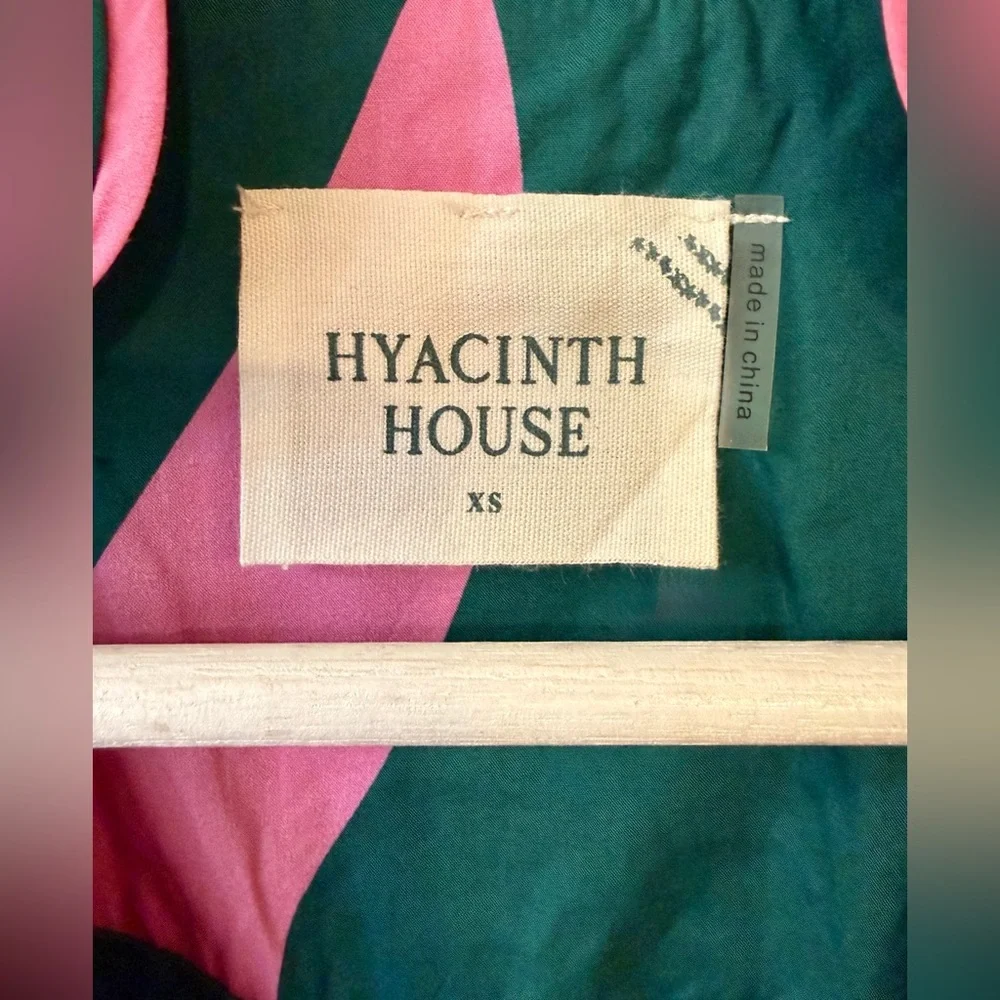 Tuckernuck Hyacinth House Arem Caftan Hunter Green and Pink Floral Size XS - Picture 11 of 13